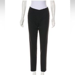 6397 Black wool slim leg pant, very good condition. Mid rise, slit pocket